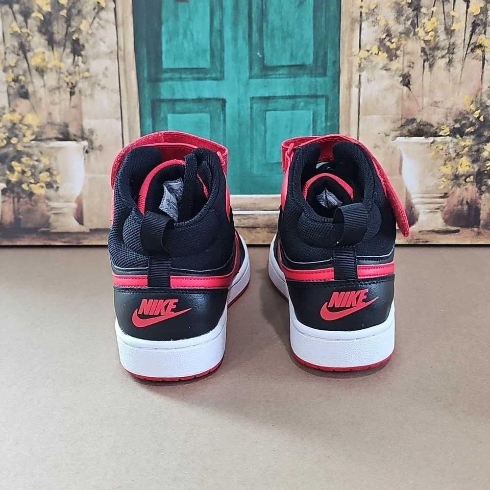 Nike Court Borough Mid 2 Black University Red GS  CD7782-003
